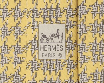 Hermes Men's Silk Tie Geometric Pattern 5116 | Necktie Cravate