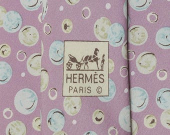 Hermes Men's Silk Tie Bubbles Pattern 7967 | Necktie Cravate