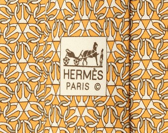 Hermes Men's Silk Tie Geometric Equestrian Pattern 5512 | Necktie Cravate