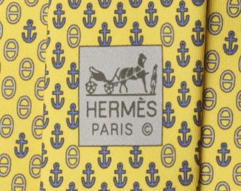 Hermes Men's Silk Tie Geometric Anchors Pattern 625683 | Necktie Cravate