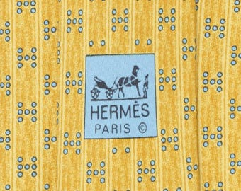 Corbata de seda Hermes para hombre con estampado geométrico H 5075 / Corbata