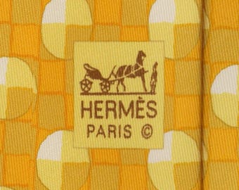 Hermes Men's Silk Tie Twillpop Geometric Pattern 5312