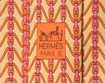 Corbata de seda para hombre Hermes con estampado geométrico 5364 / Corbata