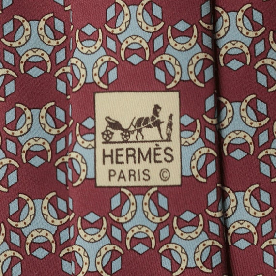 Hermes Men's Silk Tie Horseshoes Pattern 5008 | Ne