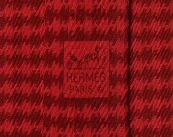 Hermes Men's Silk Tie Geometric Pattern 5379