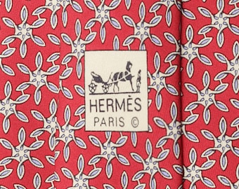 Corbata de seda Hermes para hombre con estampado geométrico 5037 / Corbata