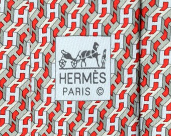 Hermes Men's Silk Tie Geometric H Pattern 5601 | Necktie Cravate