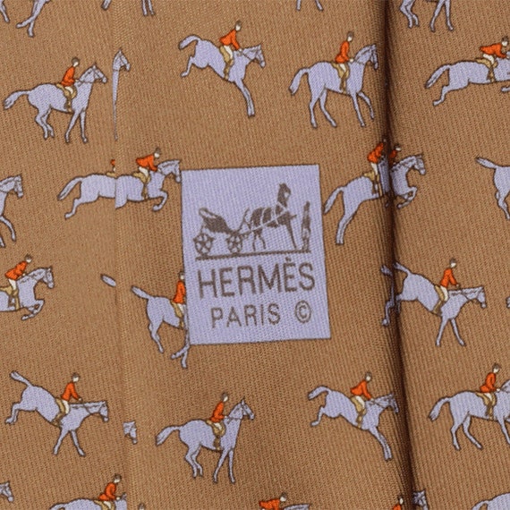 Hermes Men's Silk Tie Horse Riders Pattern 5251 | 