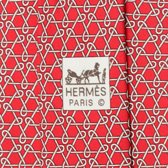 Hermes Men's Silk Tie Geometric Pattern 5338 | Ne… - image 1