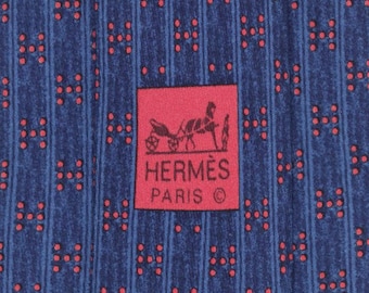 Hermes Men's Silk Tie H Geometric Pattern 5075 | Necktie Cravate