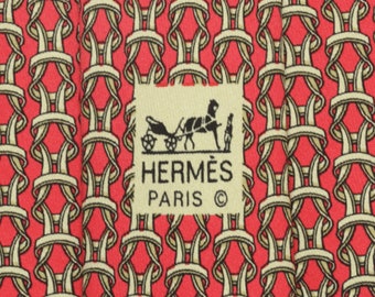 Hermes Men's Silk Tie Equestrian Geometric Pattern 7885 | Necktie Cravate