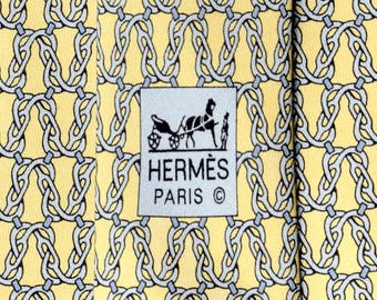 Hermes Men's Silk Tie Geometric Pattern 5482 | Necktie Cravate