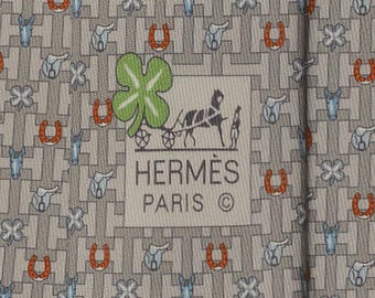Hermes Men's Silk Tie Whimsical Lucky Charms Pattern 6292 | Necktie Cravate