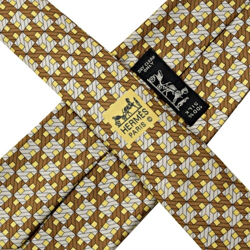 Hermes Men's Silk Tie Geometric H Pattern 7614 shops | Necktie Cravate