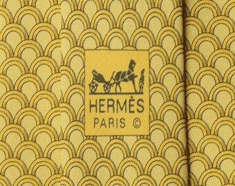 Corbata de seda Hermes para hombre con estampado geométrico 7971 / Corbata