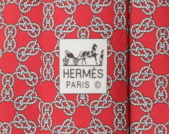 Hermes Men's Silk Tie Geometric Pattern 5435 | Necktie Cravate