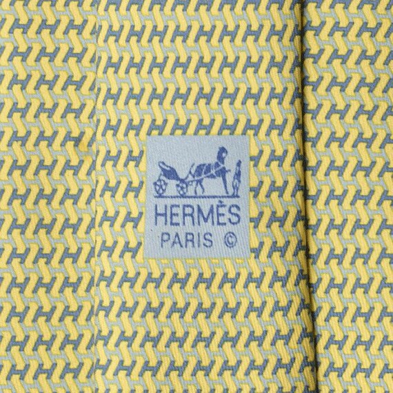 HERMES 幾何学模様 シルクネクタイ HERMES 幾何学模様 ネクタイ 青 シルク100% - メルカリ
