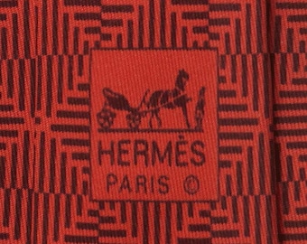 Hermes Men's Silk Tie Geometric Pattern 5040 | Necktie Cravate