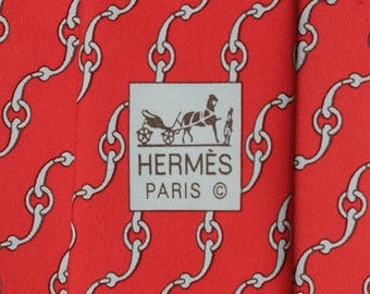 Hermes Men's Silk Tie Equestrian Geometric Pattern 5360 | Necktie Cravate NWT