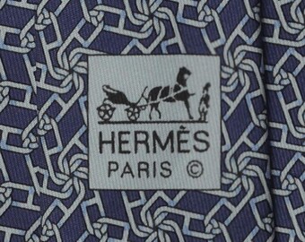 Hermes Men's Silk Tie Chaine d'Ancre Pattern 5450 | Necktie Cravate