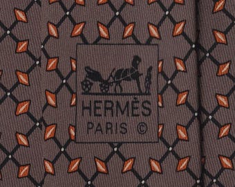 Hermes Men's Silk Tie Geometric Pattern 5060 | Necktie Cravate