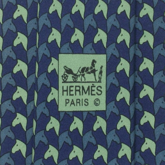 エルメス メンズ シルクネクタイ ホースヘッズ柄 5327