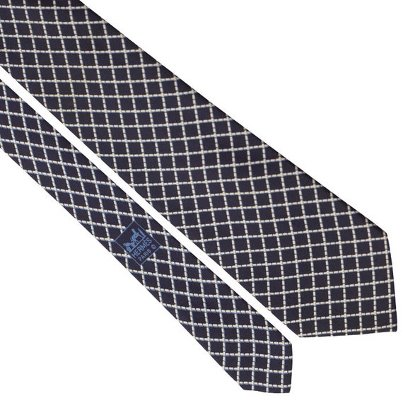 Hermes Men's Silk Tie Geometric Pattern 5142 | Ne… - image 4