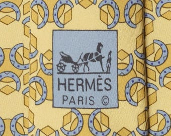Hermes Men's Silk Tie Horseshoes Pattern 5008 | Necktie Cravate