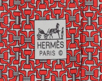 Hermes Men's Silk Tie Equestrian Stirrups Pattern 5560 | Necktie Cravate
