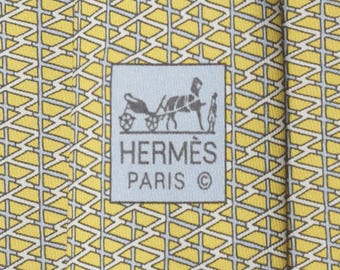 Hermes Men's Silk Tie Geometric Pattern 5578 | Necktie Cravate