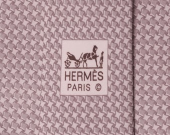 Corbata de seda para hombre Hermes con estampado de pata de gallo 045559 / Corbata