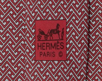 Hermes Men's Silk Tie Geometric Pattern 605735 | Necktie Cravate