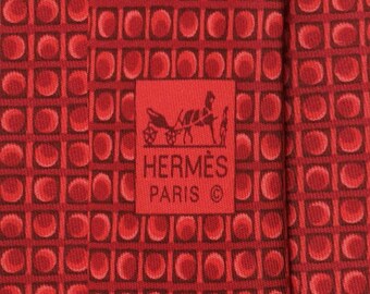 Hermes Men's Silk Tie Geometric Pattern 5333 | Necktie Cravate