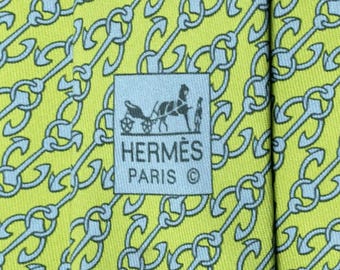 Hermes Men's Silk Tie Anchors Geometric Pattern 5358 | Necktie Cravate