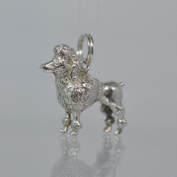 sterling silver poodle Vintage CHARM returnforchange Craft Supplies
