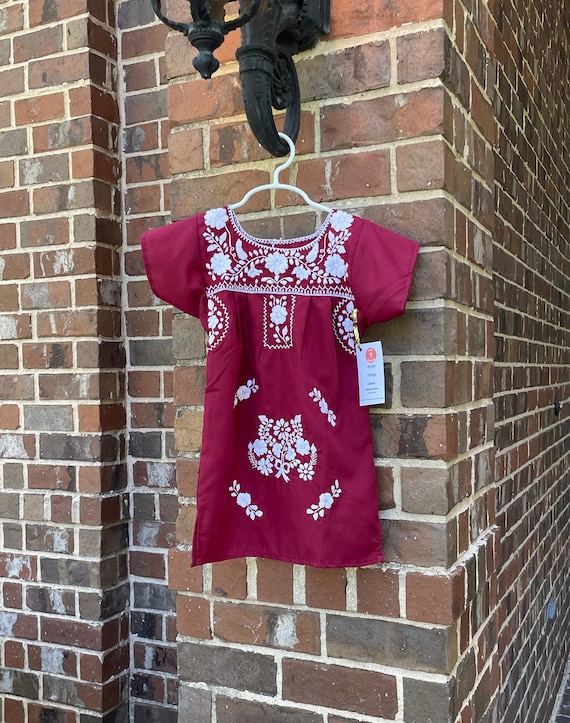 A M Aggie texas State Girl s Mexican Dress Maroon With White