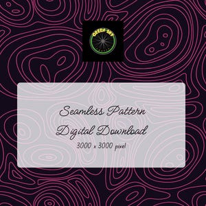 Black/Pink Topo seamless pattern digital download
