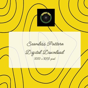 Yellow Large Topo Seamless Pattern Digital Download