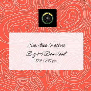 Salmon Topo seamless pattern digital download