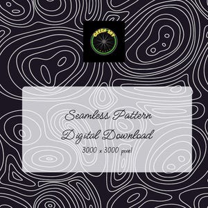 Black/ White Topo seamless pattern digital download