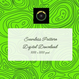 Lime green Topo seamless pattern digital download