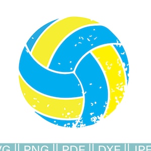 Volleybal SVG, Distressed Volleyball SVG, Volleybal Cut File, Beachvolleybal, Dxf, Pdf, Jpg, Png