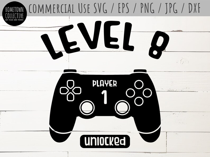 8th Birthday SVG Cut File Level 8 Unlocked | Etsy