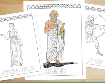 Trojan War Coloring Pages | Classical Education & Homeschool Curriculum Digital Printable History Files