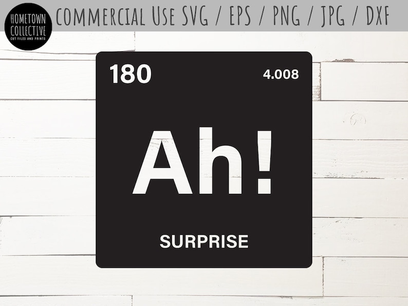 Chemistry Pun Svg The Element Of Surprise Svg Funny Science Science Pun Periodic Table Pun Nerdy Svg Dxf Eps Png Cut File