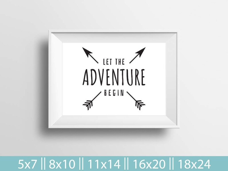 Adventure Print Printable Decor Let the Adventure Begin | Etsy