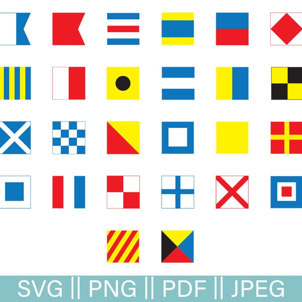 Sailing Svg and dxf, Nautical Alphabet Cut File, Nautical SVG, Sailing Alphabet and Nautical Flags Clip Art, PNG, JPEG, Pdf