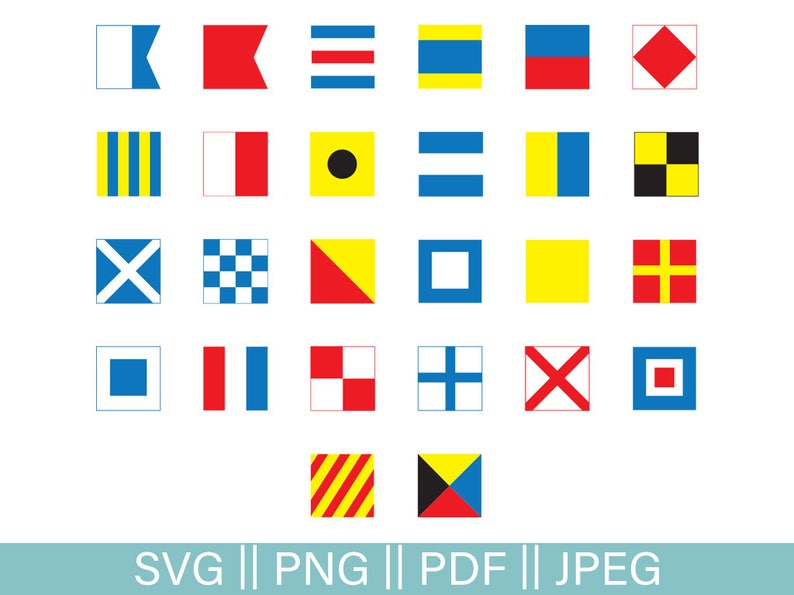 Sailing Svg and dxf, Nautical Alphabet Cut File, Nautical SVG, Sailing Alphabet and Nautical Flags Clip Art, PNG, JPEG, Pdf image 1