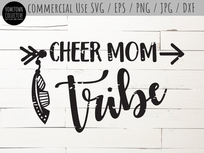 Download Cheer Mom Tribe SVG Cut FIle Boho Feather and Arrow | Etsy