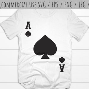 Ace of Spades Svg, Halloween Kostüm Svg, Spielkarten Svg, Ace SVG, Dxf, Eps